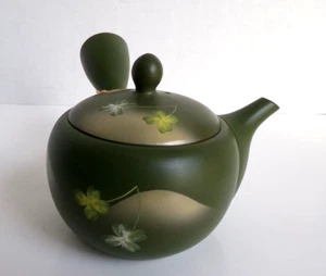 Midori Kyusu, Japanese Handcrafted Green Ceramic Teapot, New, 4" Height - Picture 1 of 17