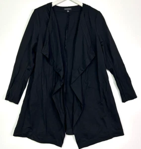 Lane Bryant Rüschen vorne offen Ponte Stretch Strick Tunika Jacke schwarz Gr. 14 - Bild 1 von 3