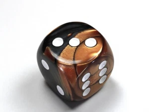 Jumbo 30mm D6 Gemini Black Copper White Dice Extra Large RPG Tabletop - Picture 1 of 1