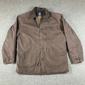 Vintage Gap Chore Barn Coat Mens Medium M Brown Leather Collar Lined - Picture 1 of 10