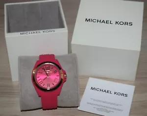 NWT Michael Kors Women's Fuchsia Pink Dial Silicone Strap Watch MK2745 ~ #6 - Picture 1 of 9