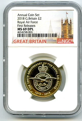 2018 GREAT BRITAIN 2PND NGC MS69 DPL ROYAL AIR FORCE FIRST RELEASES POP ONLY 2 ! - Image 1 of 2