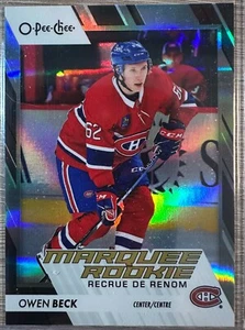 2023-24 OPC O-PEE-CHEE HOCKEY OWEN BECK BLACK RAINBOW FOIL RC #018/100 #548 - Picture 1 of 2