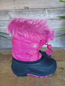 Kamik Girls SnowgypsyWinter Boot Pink/Black Insulated  Boots Toddler Size 9 - Picture 1 of 13