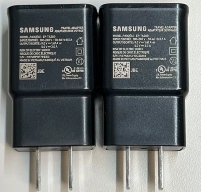 Geniune Samsung Adaptive Fast Charging Travel/Wall Charger EP-TA200(2pack) Black - Image 1 of 4
