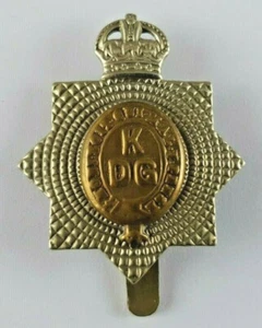 WW1 Kings Dragoon Guards Cap Badge - Slider To Rear - Bi Metal -  - Foto 1 di 3