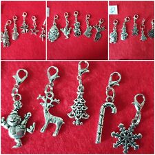 Pack of 5 Tibetan Silver Clip On Christmas Charms~Mixed Designs~4 Pack Choices