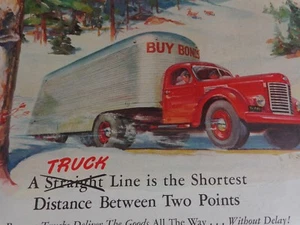 International Trucks Magazine Ad Priint 1945 Segunda Guerra Mundial todo el camino sin demora - Imagen 1 de 3