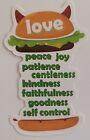 Love Peace Freude Geduld Zentralität Burger Essen Worte Aufkleber Aufkleber Verzierung