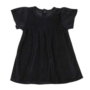Stephen Baby My Little Velour Dress Fits 6-12 Months Black Empire Wasist Bow NEW - Picture 1 of 2