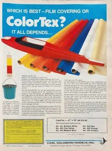Colortex Covering Vintage 1984 Print Ad Carl Goldberg RC Airplanes - Picture 1 of 1