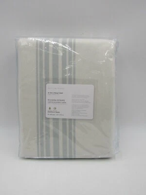 Pottery Barn Riviera в полоску затемненный драпированный фарфор синий 50x84 дюйма #P314 - Изображение 1 из 3