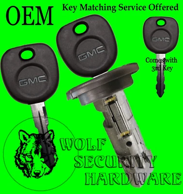 Sierra Yukon 03-06 Classic 07 OEM Ignition Key Switch Lock Cylinder 3 GMC Keys - Image 1 of 2