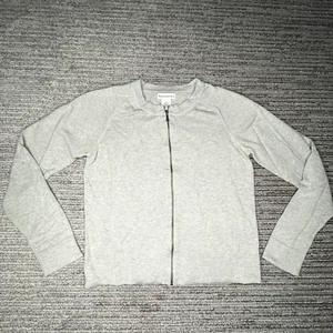 Banana Republic Size S Girls Youth Sweater Long Sleeve Full Zip Crew Neck Gray - Picture 1 of 11
