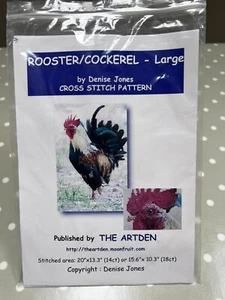Rooster Cockerel by Denise Jones for Artden Cross Stitch Pattern - Picture 1 of 3