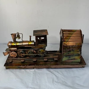 Vintage Blech Chattanooga Choo Choo Kupfer Spieluhr Bahnhof funktioniert VIDEO - Bild 1 von 7