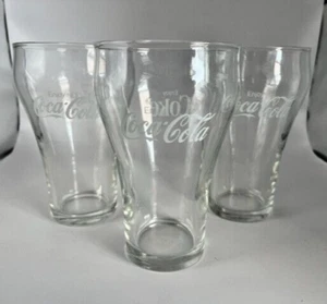 3er Set Vintage 5" hohe klare Coca-Cola - Cola Trinkgläser - Bild 1 von 4