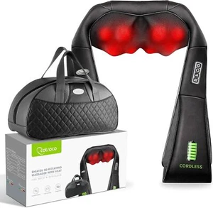 Cordless Shiatsu Neck and Shoulder Massager with Heat,Portable Massagers - Picture 1 of 9