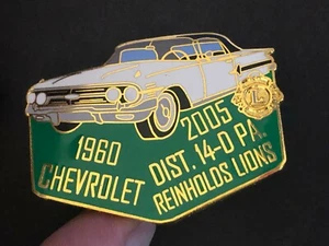 Vintage Enameled Lions Club Auto 2005 Lapel Pin Reinholds, PA -1960 Chevrolet - Picture 1 of 2