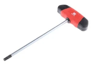 RS Pro T-HANDLE HEX KEY DRIVER 6mm Metric Magnetic Tip, Long Arm, Satin Chrome - Picture 1 of 3