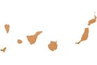 Wyspy Kanaryjskie jako tablica z korka XXL ok. 80x50 cm | Obrys Kanary