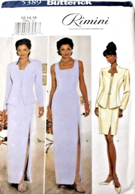Butterick 5389 Misses Formal Bridal Lined Dress & Jacket Sewing Pattern 12-14-16 - Image 1 of 2