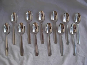 CHRISTOFLE,LOTTI,FRENCH ART DECO SILVERPLATE DINNER SPOONS,12 PIECES - Picture 1 of 11