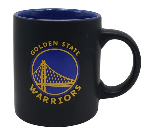 Matte Black Coffee Mug, NBA Logo w/ Inner Team Color (Golden State Warriors) Cover
