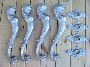 vintage art deco 1900s aluminum seahorse grotesque fish tank stand table legs - Picture 1 of 19
