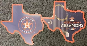 HOUSTON ASTROS STATE SHAPE & 2017 WORLD SERIES CHAMPIONS WOOD SIGNS 11"X17" NEW - Picture 1 of 1