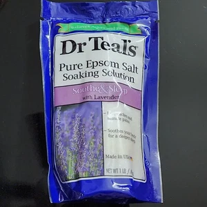 Dr Teals Pure Epsom Salt Soaking Solution Soothe & Sleep Lavender 1 lb - Picture 1 of 2