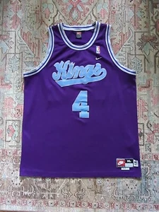Vintage Nike Chris Webber Sacramento Kings Basketball Jersey Purple XL Rewind - Picture 1 of 13