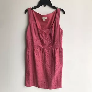 LOFT GRÖSSE 6 Damen rosafarben ärmellos Baumwolle Ösen Sommerkleid Freizeitkleid - Bild 1 von 5