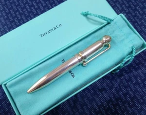 TIFFANY&Co. Penna a sfera ritorta Paloma in argento sterling 925 con scatola e scatola di immagazzinaggio - Foto 1 di 10