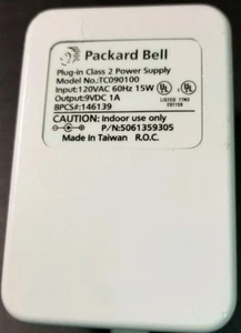 Packard Bell AC Adapter Power Supply TC090100 Output 9VDC 1A OEM - Picture 1 of 6