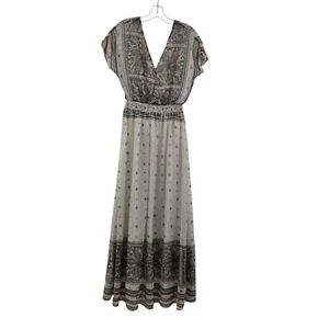 Millenium Women's Short Sleeve A-Line Maxi Dress Multicolor Print Size Small - Picture 1 of 9