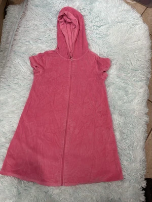 OP Ocean Pacific pink hooded terry swim cover up Large Cl48 - Image 1 of 3