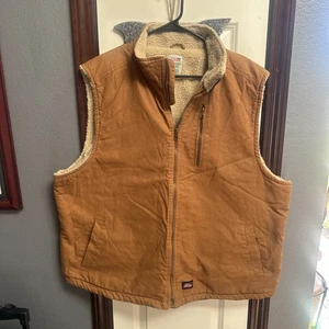 Dickies Sherpa gefütterte Duck Canvas Weste Herren Große 54-56 braun Workwear - Bild 1 von 7