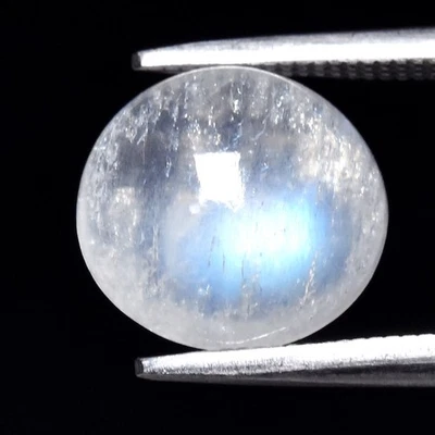 💎 2.74ct Oval Cabochon Natural Rainbow White With Luster Moonstone - Gemstone - Image 1 of 4