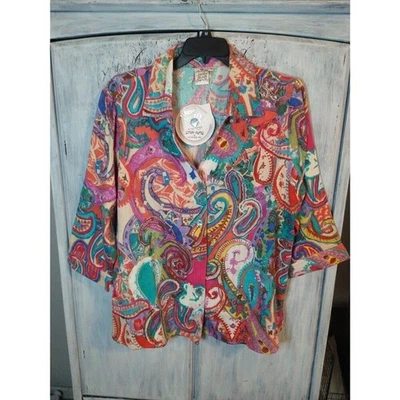 Chaqueta estampado arsty paisley perejil y salvia 2x Beachy Boho Foto 1 de 4