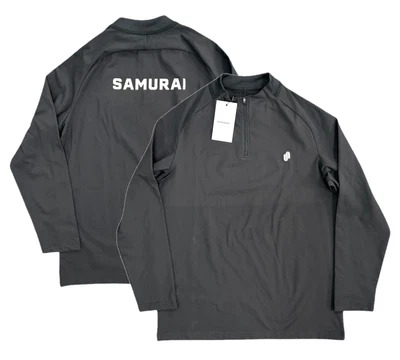 Samurai 1/4 Zip Top Men's Rugby Training Black Top - New - Image 1 of 3