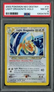 2002 Pokemon Neo Destiny #14 Light Dragonite Holo PSA 8 NM-MT - Bild 1 von 2