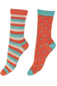 Pretty Polly Stripe and Spot Bamboo Socks EXV3 - Picture 1 of 3