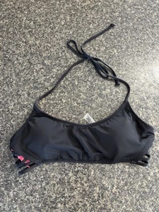 Victoria Secrets Swimsuit Women’s Top Sz Large Black With Pink Lined NWOT - Picture 1 of 8