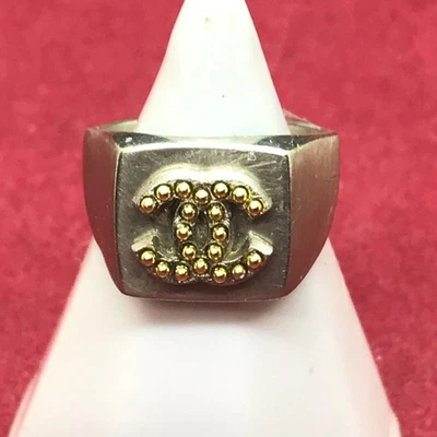 Authentic Chanel CoCo Signet Ring Silver - Image 1 of 4