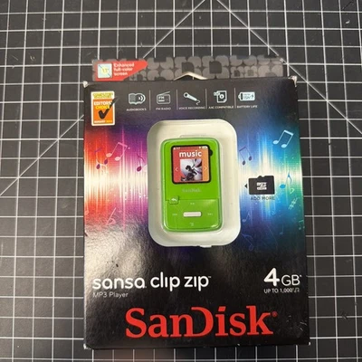 SANDISK Sansa Clip Zip 4GB MP3 Player - New In Box - Image 1 of 4