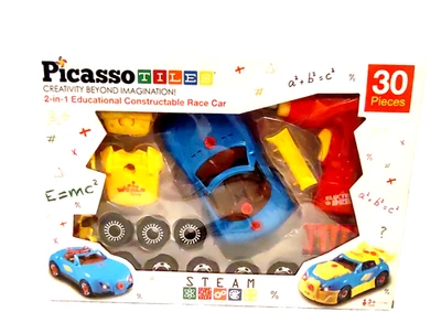 Picasso Tiles 2-in-1 Educational Constructable Race Car Kit 30 Pieces LED Lights - Image 1 of 4