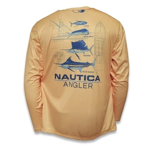 Nautica Angler Pina Colada Long Sleeve UPF 50+ Shirt New With TAGS - Picture 1 of 8