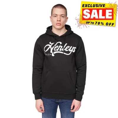 Henleys Scripthen Diario Informal Comodidad Diseñador Sudadera Hombre Negro - Imagen 1 de 4