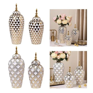 Keramik Ingwer Glas Wohndeko Modern Handwerk Möbel Blumenvase Aufbewahrung Vase - Bild 1 von 16